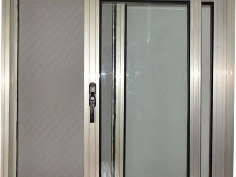 Aluminium French window opening on to a balcony